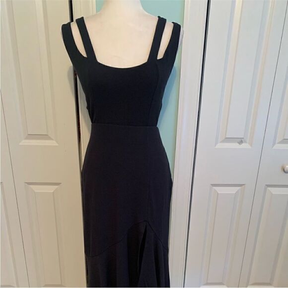 Maeve Black Open-Back Knit Maxi Dress| size L - Picture 6 of 12